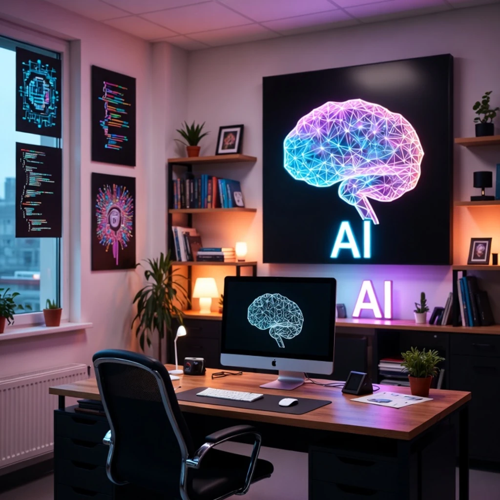 Escritório moderno da Web Design Company com foco em Inteligência Artificial avançada para criação de sites profissionais em São Paulo e Campinas